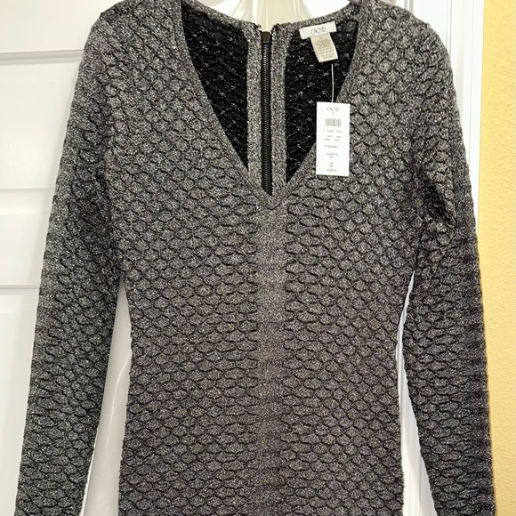 🔥NWT CACHE PEWTER METALLIC BODYCON DRESS HUGE DISCOUNT OVER 70% OFF - Picture 7 of 9